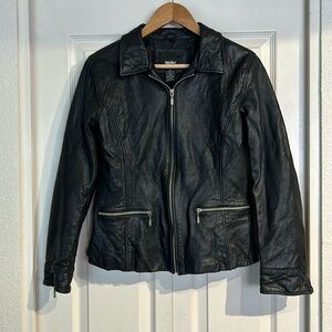 Mossimo Women’s Black Leather Biker Jacket
